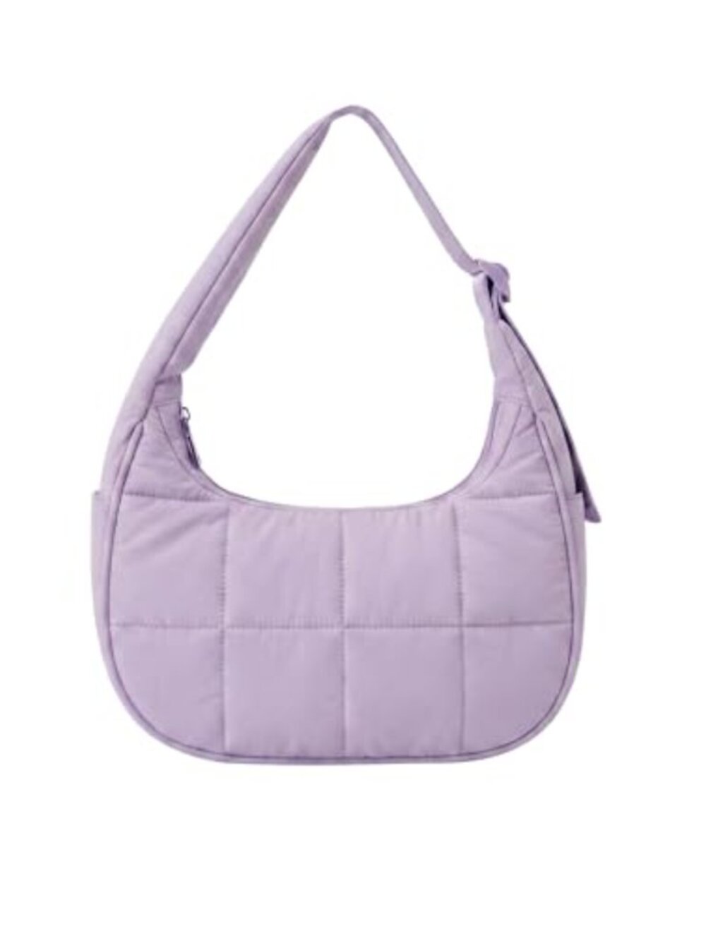 Quilted Puffer Crescent Shoulder Bag Lightweight Nylon Hobo Purse Crossbody